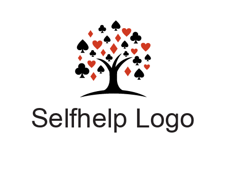 gambling card sign on tree logo