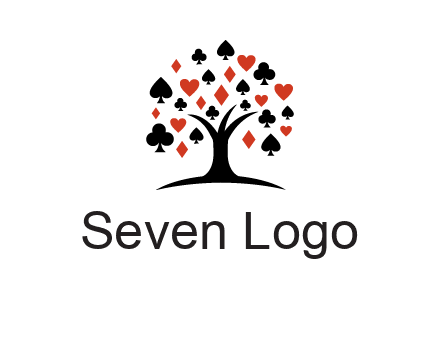 gambling card sign on tree logo