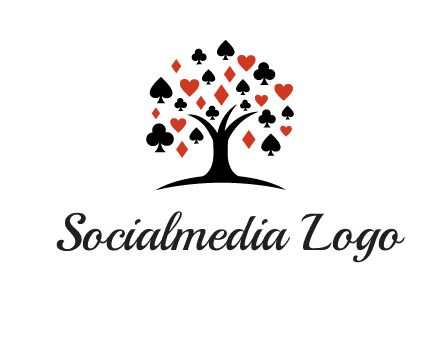 gambling card sign on tree logo
