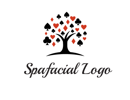 gambling card sign on tree logo