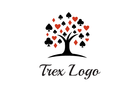 gambling card sign on tree logo