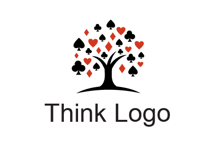 gambling card sign on tree logo