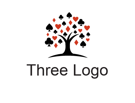 gambling card sign on tree logo