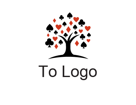 gambling card sign on tree logo