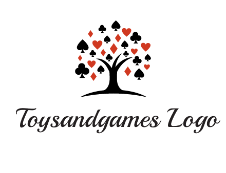 gambling card sign on tree logo