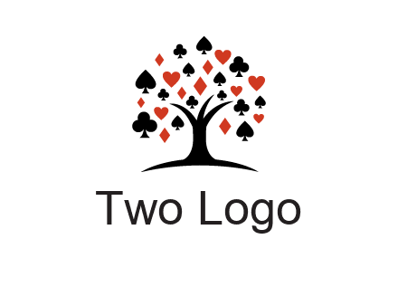 gambling card sign on tree logo