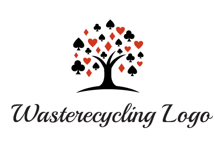 gambling card sign on tree logo