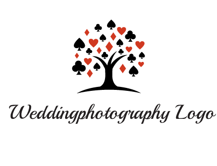 gambling card sign on tree logo