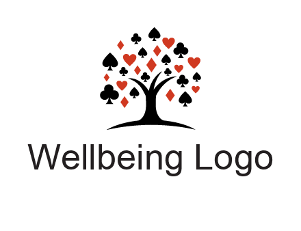 gambling card sign on tree logo