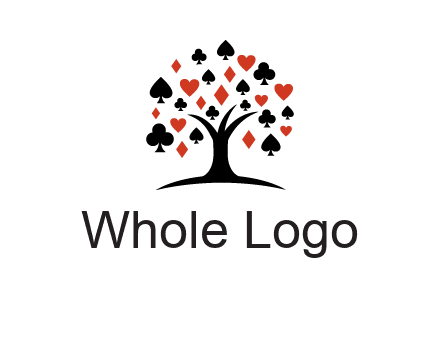 gambling card sign on tree logo