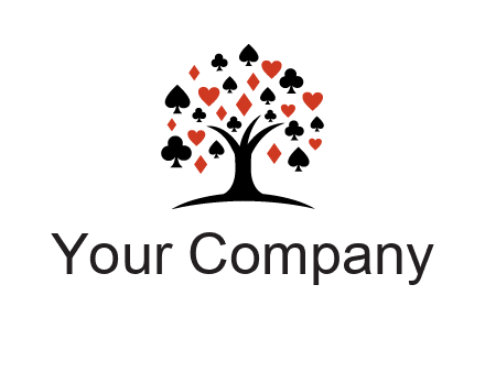gambling card sign on tree logo