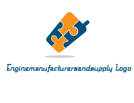 puzzle pieces in mobile shape logo