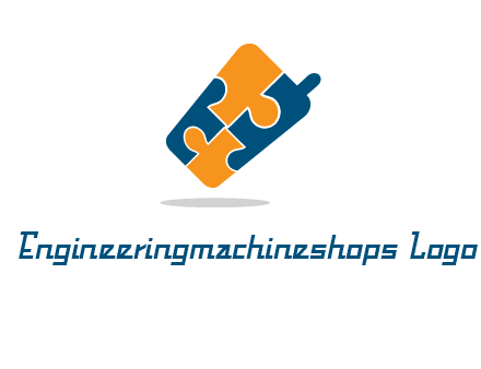 puzzle pieces in mobile shape logo