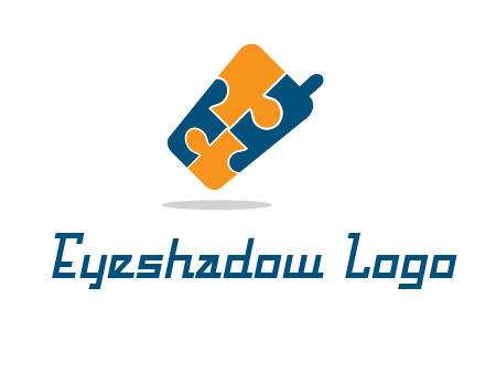 puzzle pieces in mobile shape logo