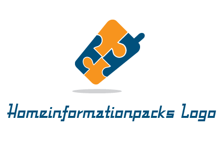 puzzle pieces in mobile shape logo