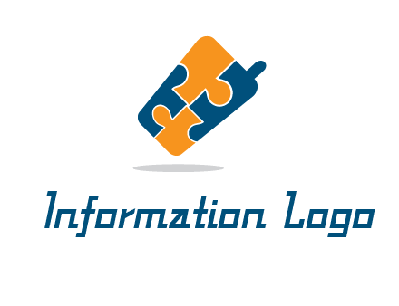 puzzle pieces in mobile shape logo