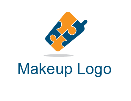 puzzle pieces in mobile shape logo