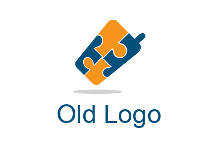 puzzle pieces in mobile shape logo