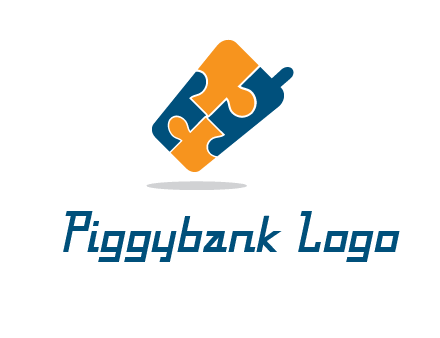 puzzle pieces in mobile shape logo