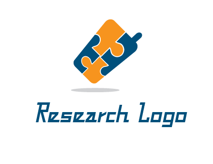 puzzle pieces in mobile shape logo