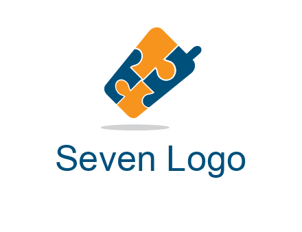 puzzle pieces in mobile shape logo