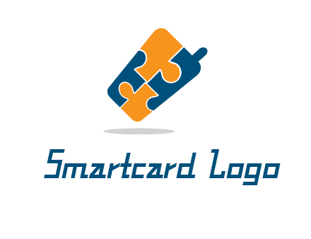puzzle pieces in mobile shape logo