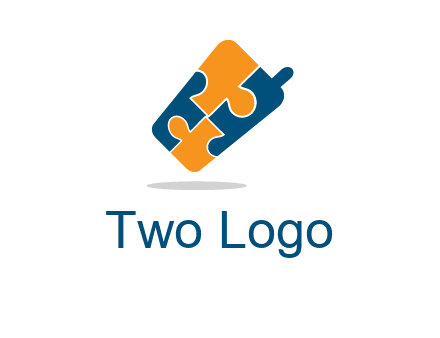 puzzle pieces in mobile shape logo