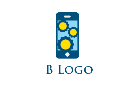 gears in mobile logo
