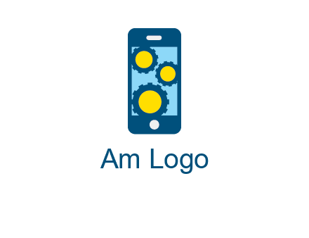 gears in mobile logo
