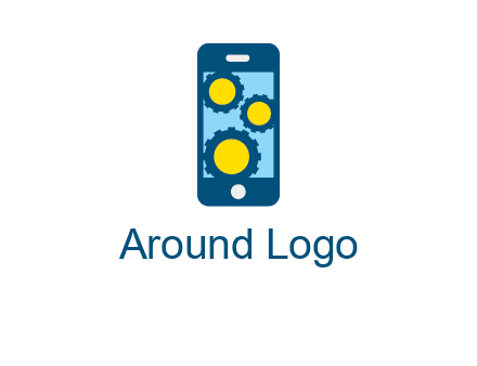 gears in mobile logo