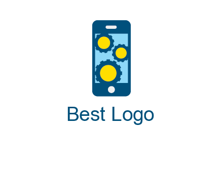 gears in mobile logo