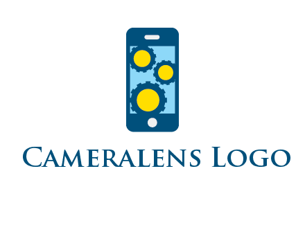gears in mobile logo