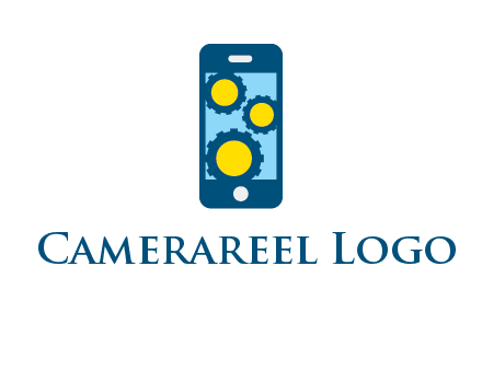 gears in mobile logo