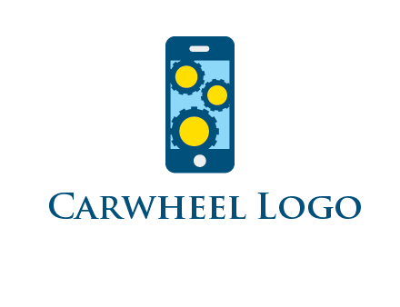 gears in mobile logo