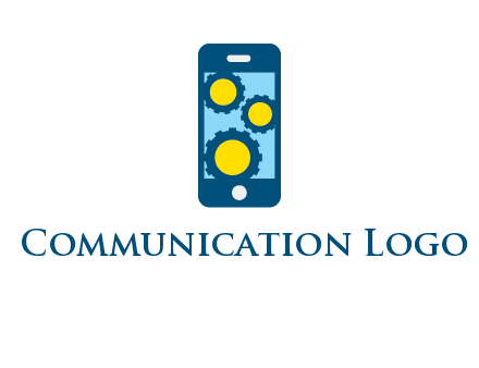 gears in mobile logo