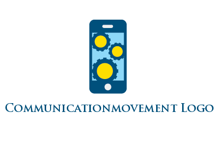 gears in mobile logo