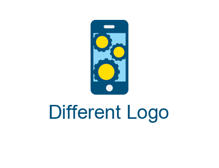 gears in mobile logo
