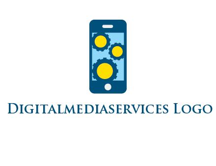 gears in mobile logo