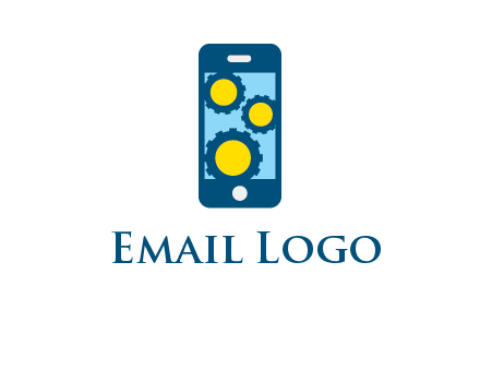 gears in mobile logo