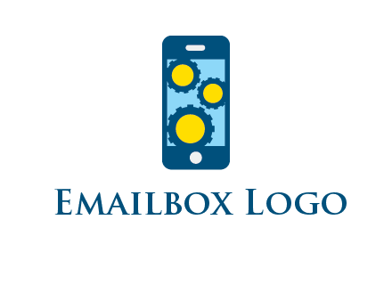 gears in mobile logo