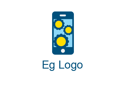 gears in mobile logo