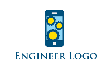 gears in mobile logo