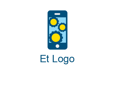 gears in mobile logo
