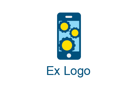 gears in mobile logo
