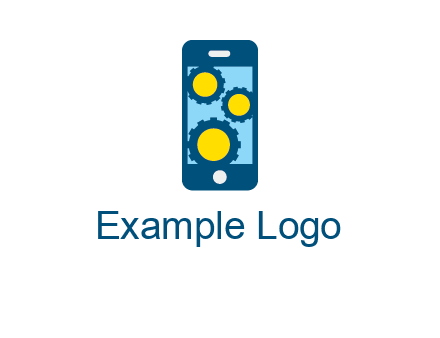 gears in mobile logo