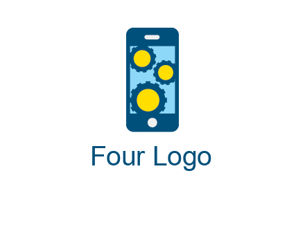 gears in mobile logo