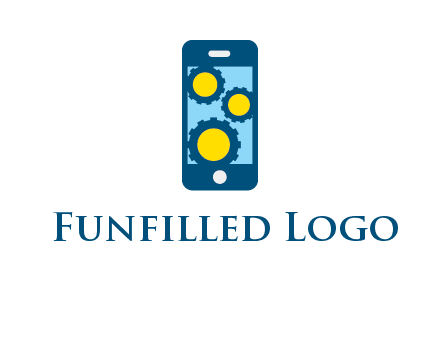 gears in mobile logo