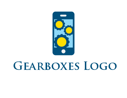 gears in mobile logo