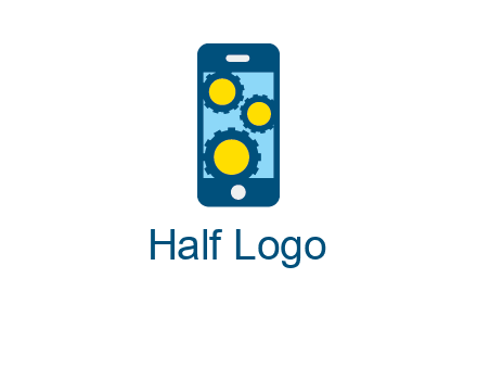 gears in mobile logo