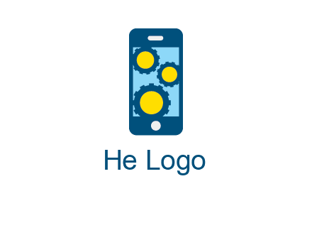 gears in mobile logo